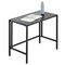 mDesign Folding Desk Adjustable Compact Workstation Metal Table